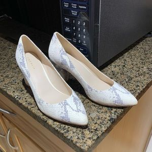 White Snakeskin Pumps